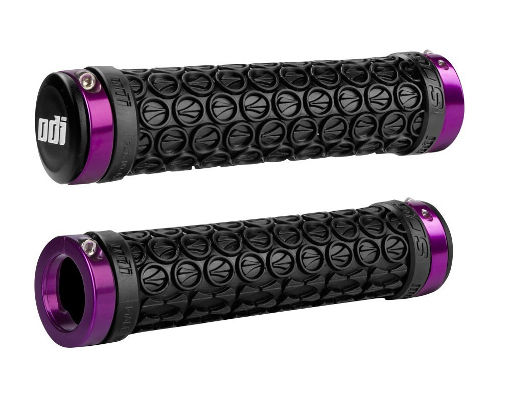 

Грипсы велосипедные ODI SDG LOCK-ON GRIPS черные с фиолетовыми замками