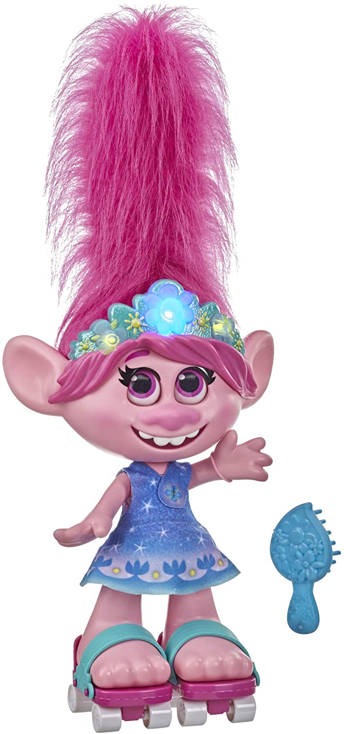 

Большая Поющая Тролль Поппи Розочка на Роликах Мировой Тур Trolls Dancing Hair Poppy Hasbro E9459