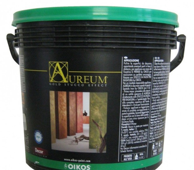 

Декоративная краска Oikos с золотистым эффектом Aureum AU 40 REA 1 кг