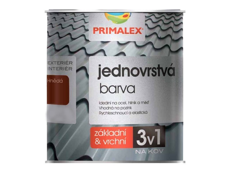 

Однослойная краска по металлу Primalex 3v1 белый 0100 2,5 л