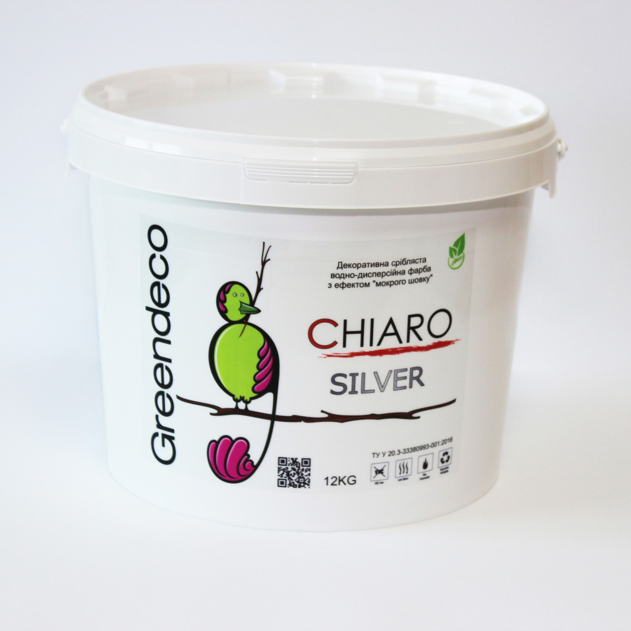 

Краска с эффектом шелка Greendeco Chiaro Silver 12 л