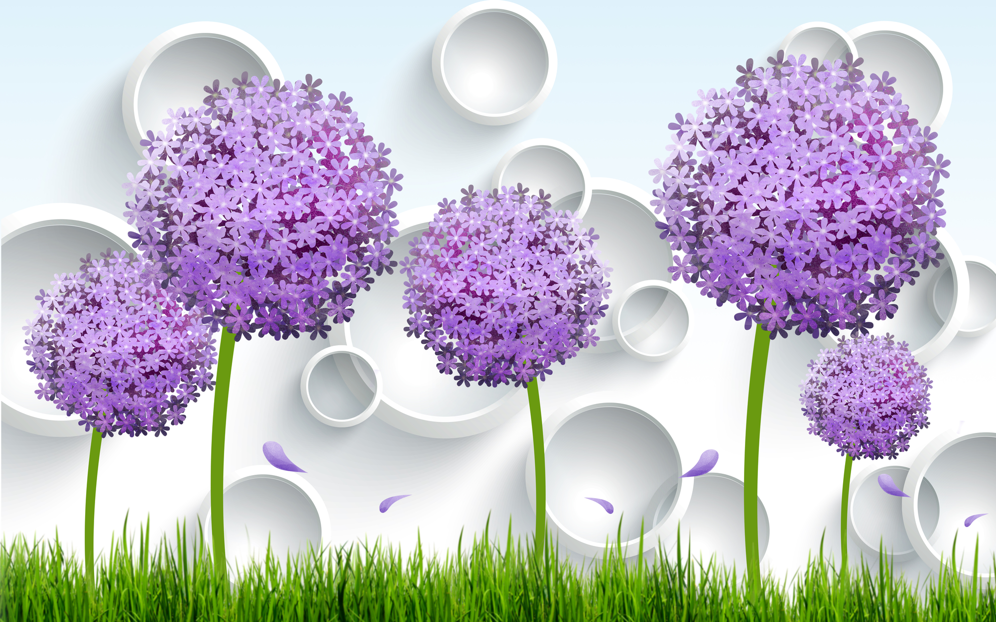 

Фотообои 3D 'Пурпурные цветы' (4561) , Классик