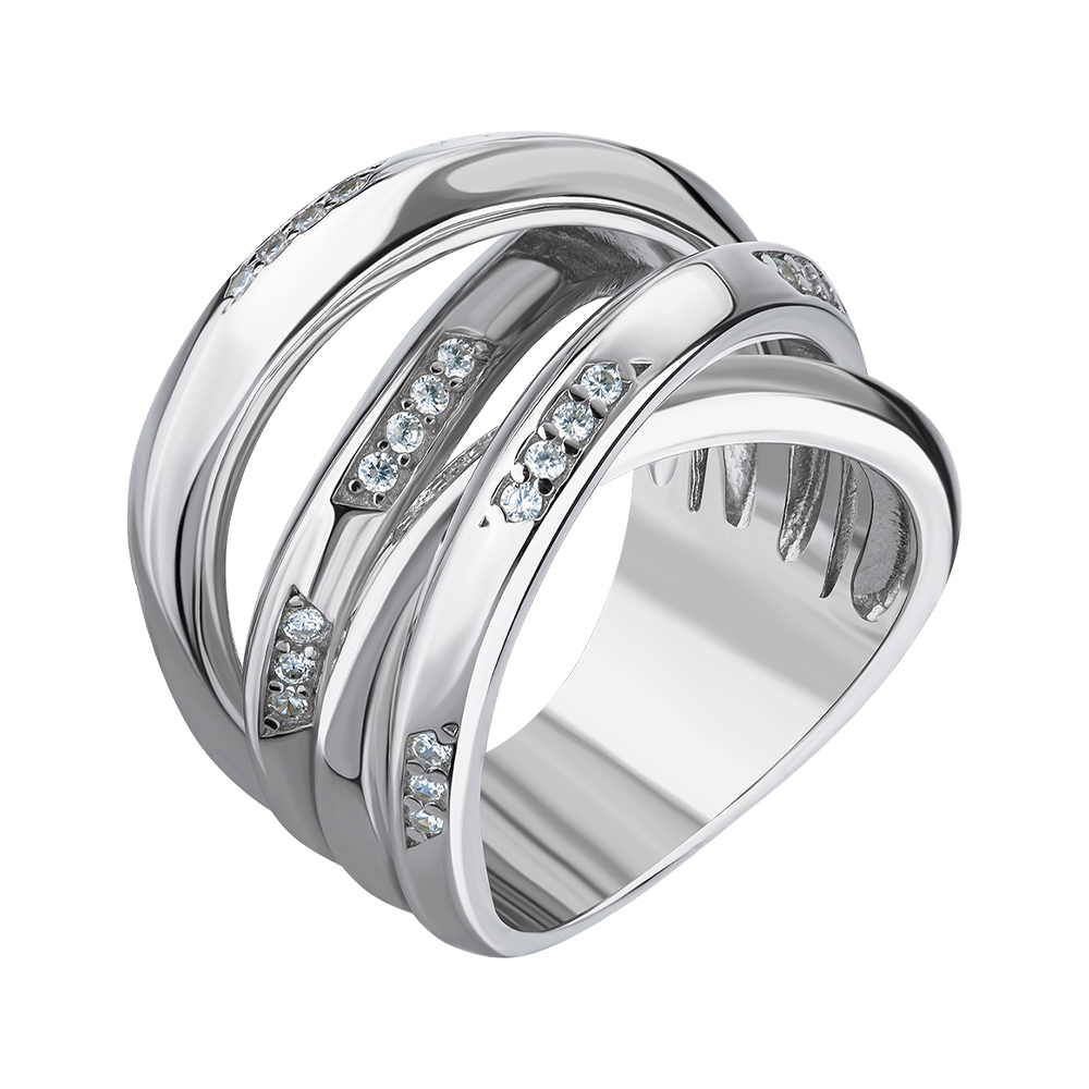 

Серебряное кольцо с фианитами 000147219 17 размера