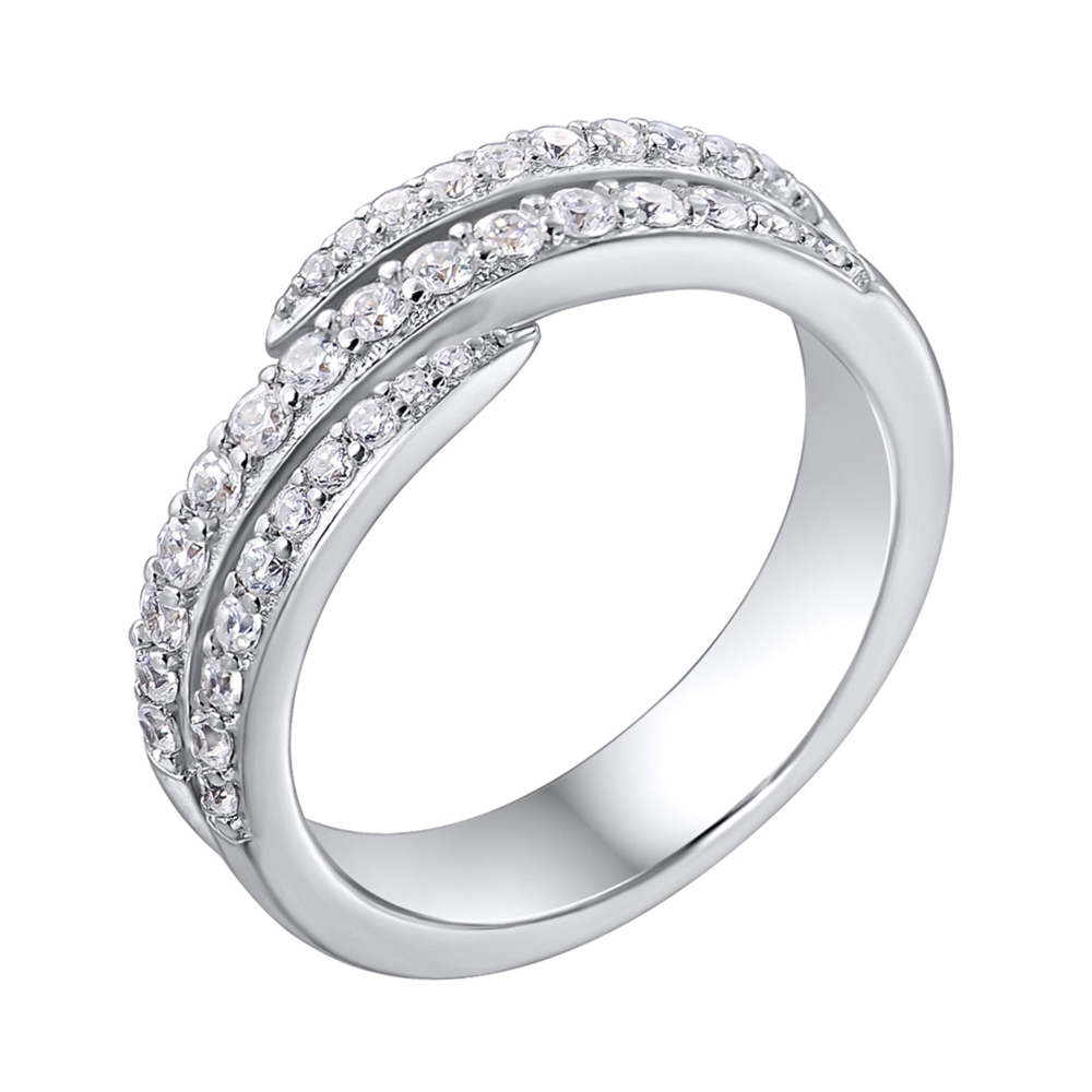 

Серебряное кольцо с фианитами 000140351 17 размера