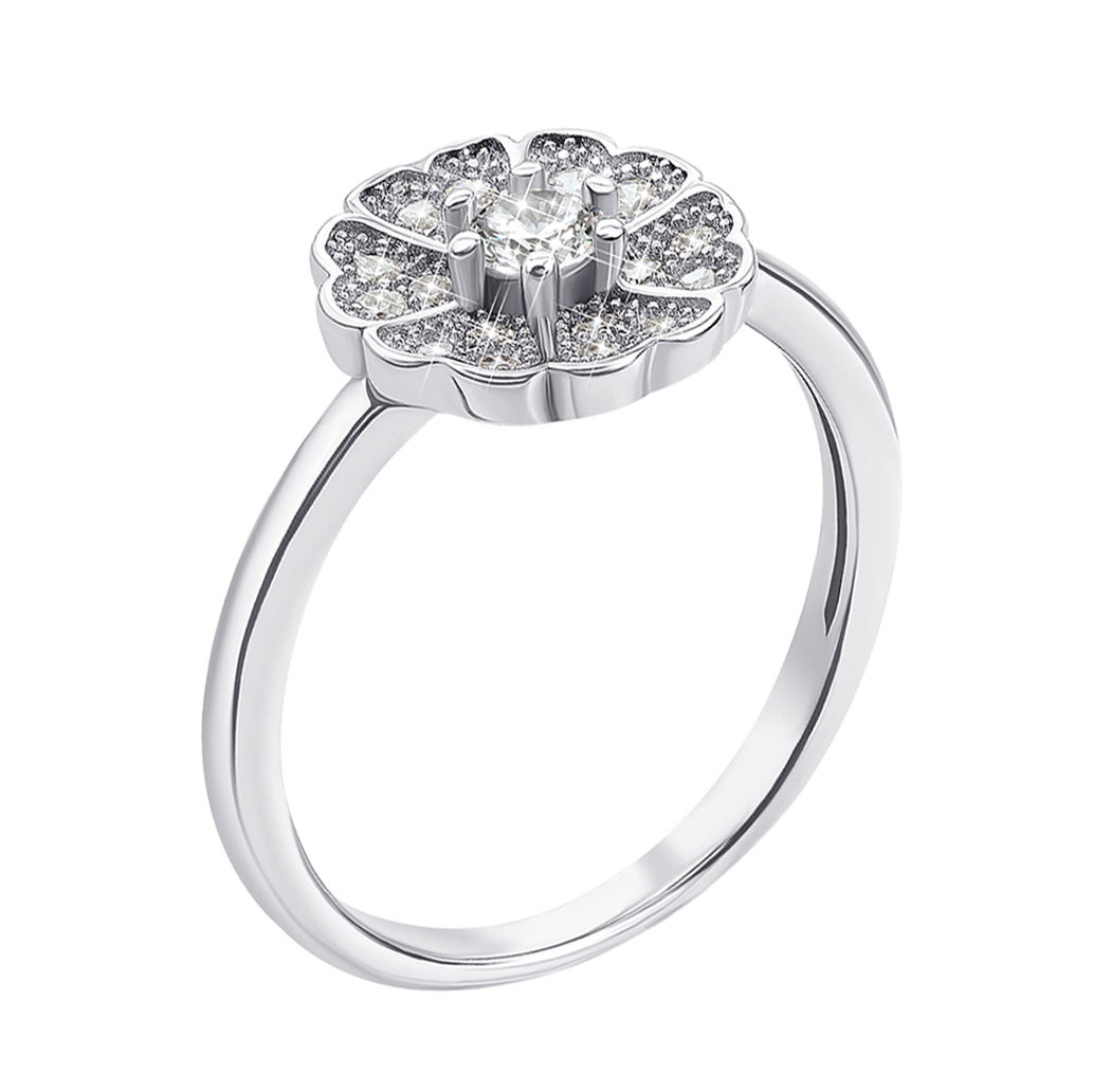 

Серебряное кольцо с фианитами 000117762 16.5 размера
