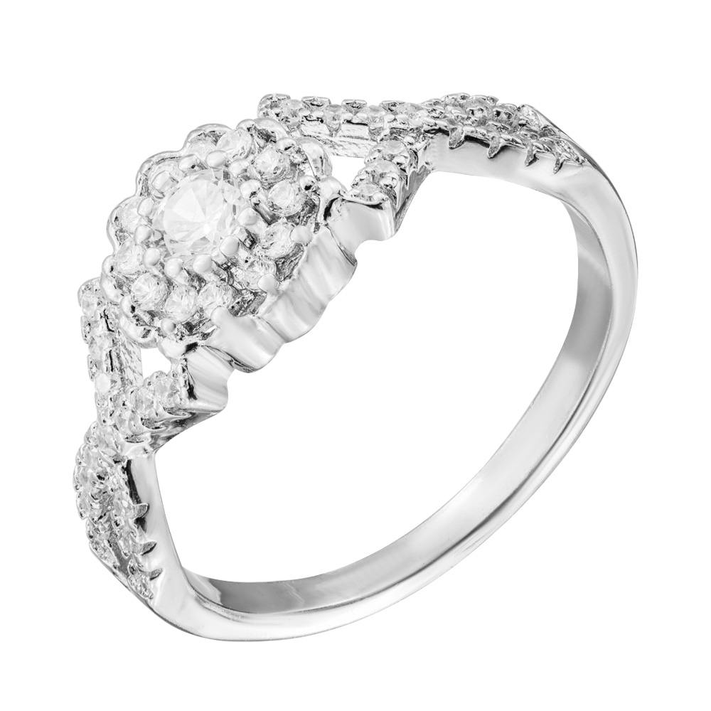 

Серебряное кольцо с фианитами 000131902 17.5 размера