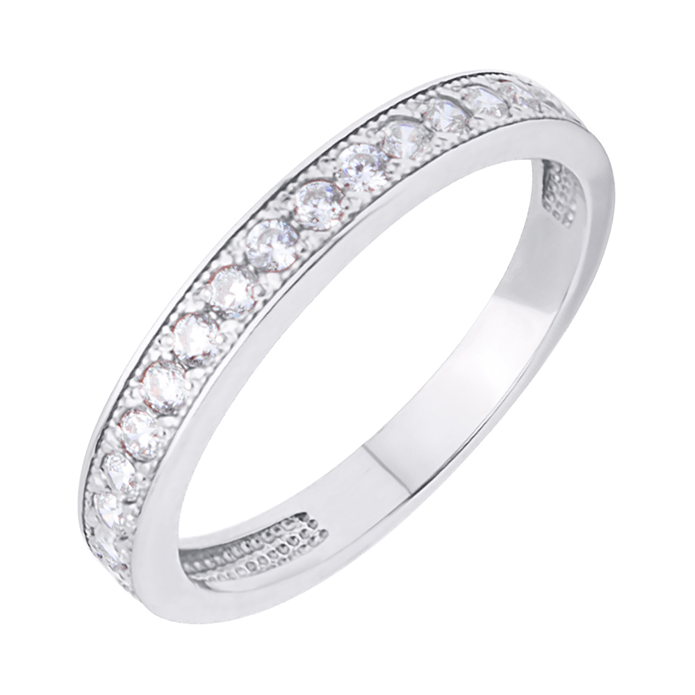 

Серебряное кольцо с дорожкой из фианитов 000117745 17.5 размера