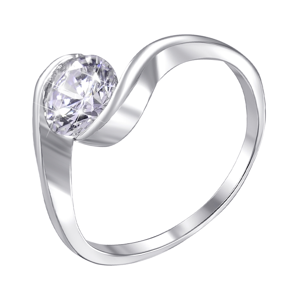 

Серебряное кольцо с фианитом 000140614 16.5 размера