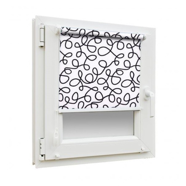 

Рулонные шторы SPS-MARKET Геометрия 5215/1 черно-белая 80х140 см