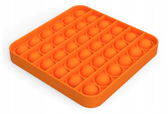 

Антистресс сенсорная игрушка радужная Pop It Квадрат Поп ит Бесконечная пупырка оранжевый