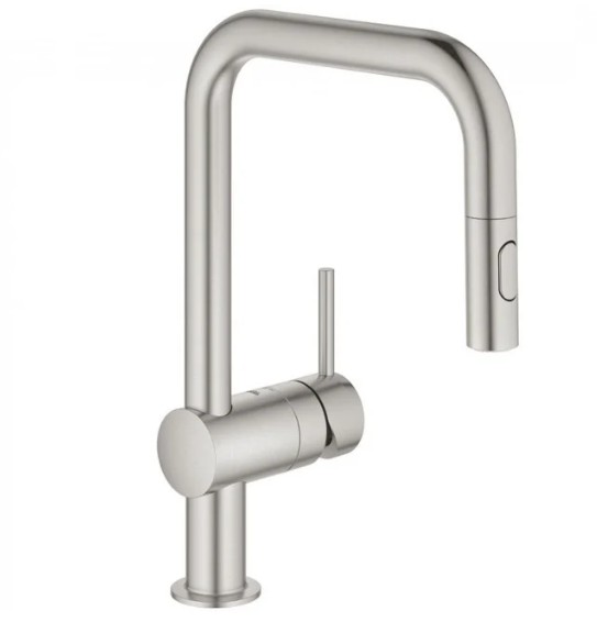 

Смеситель для кухни c выдвижной лейкой Grohe Minta (32322DC2) сатин