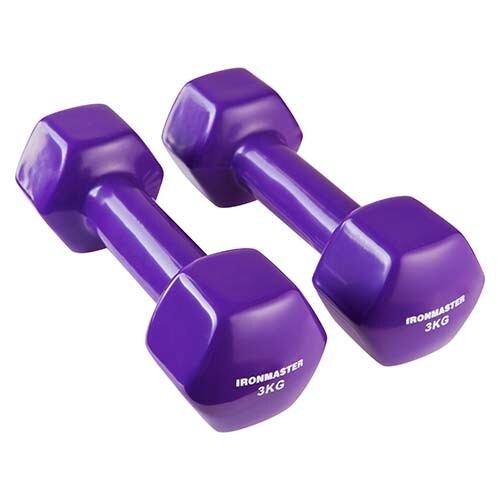 

Гантели IronMaster, винил, 3 кг х 2 шт фиолетовые