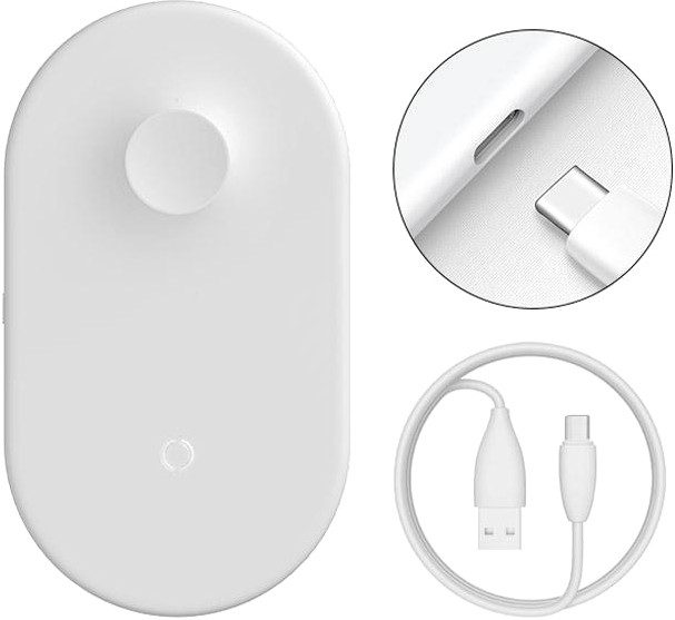 

Беспроводное зарядное устройство Baseus Smart 2in1 (Type-C Version) (WX2IN1P20-02) White (Phone + Watch)