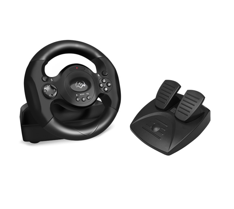 

Руль гоночный игровой вибрационный с педалями Sven GC-W300
