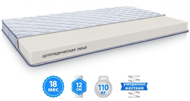 

БЕСПРУЖИННЫЙ Матрас Sleep&Fly XENON 120x190 см 12 см ВЫСОТА, EMM Sleep&Fly Silver Edition XENON / КСЕНОН , Ортопедический , Высокий