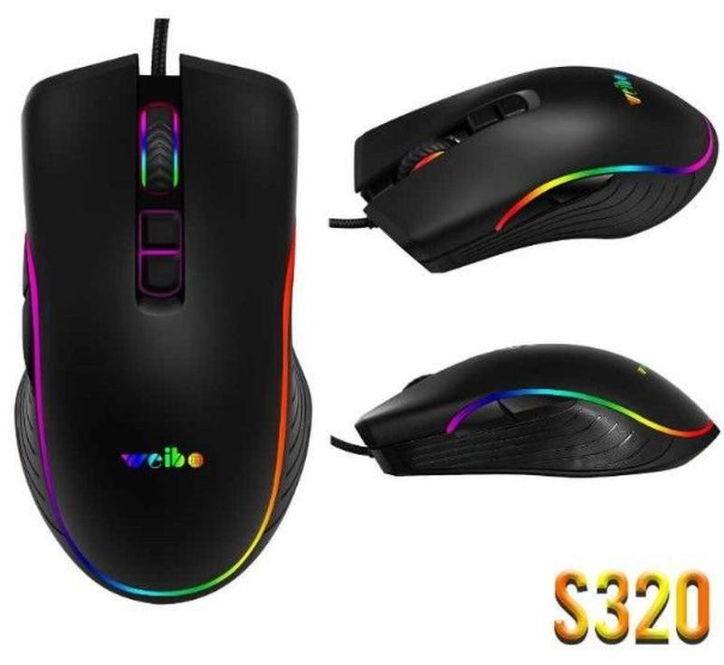 

Игровая PRO мышка для компьютера Weibo S320 черная AV