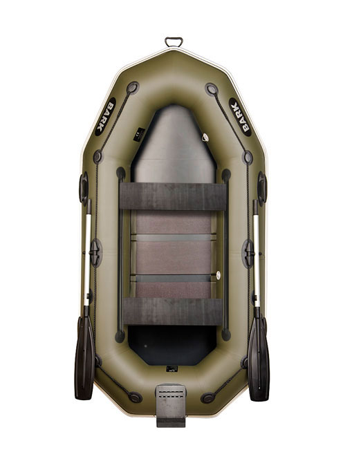 

Лодка Bark B-260NP двухместная, гребная, привальный брус, 4 ручки, фикс.сиденья, реечный настил, навесной транец
