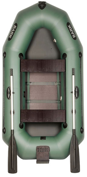 

Лодка Bark В-250ND двухместная, гребная, передвижные сиденья, реечный настил, навесной транец