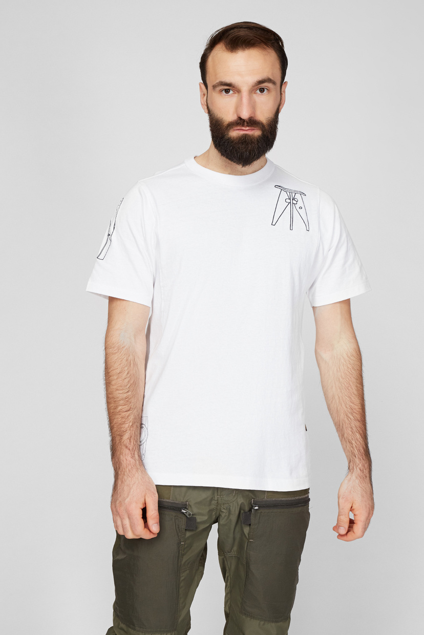 

Мужская белая футболка Multi object graphic G-Star RAW S D19284,C336