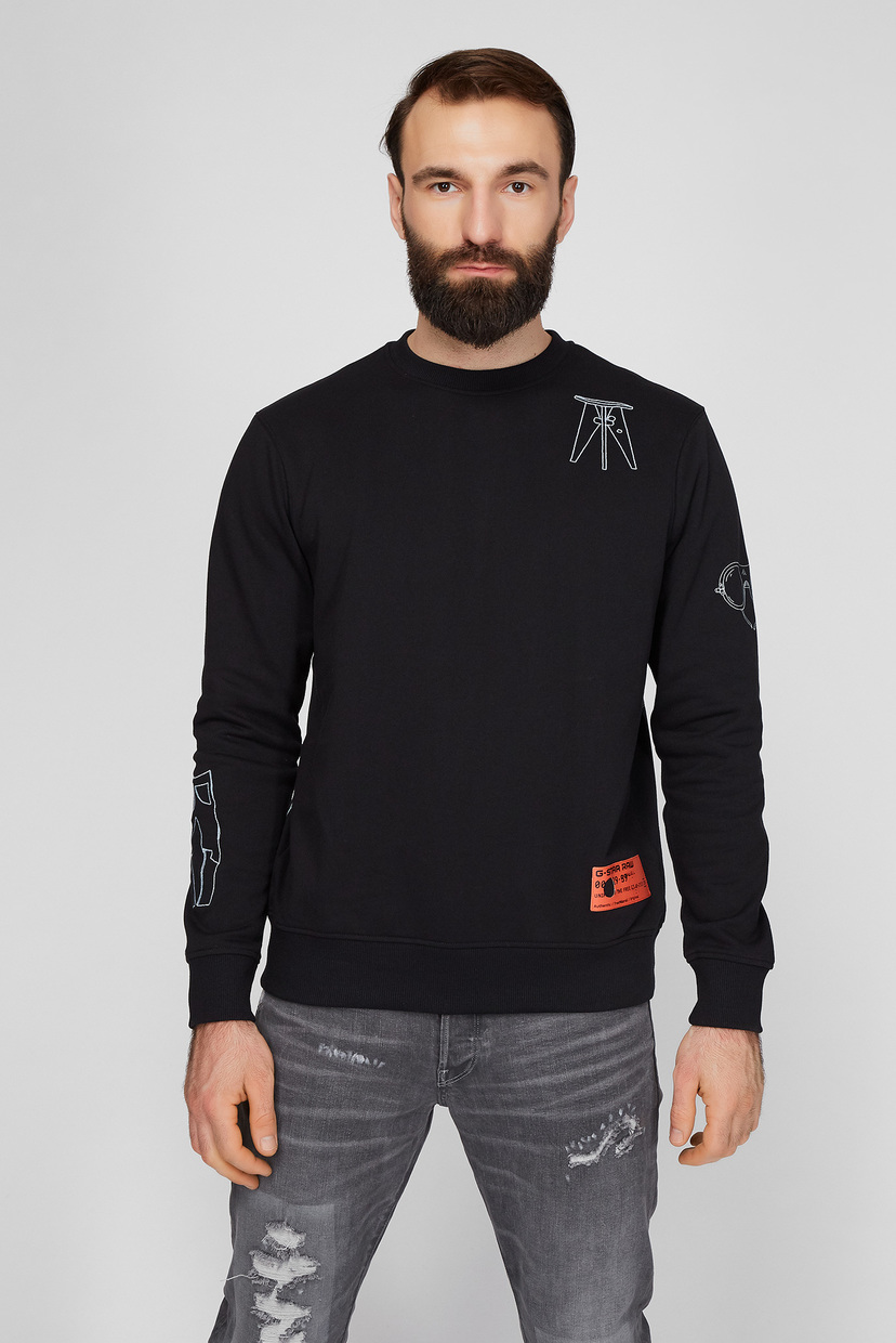 

Мужской черный свитшот Object Graphic G-Star RAW XXL D19170,A613