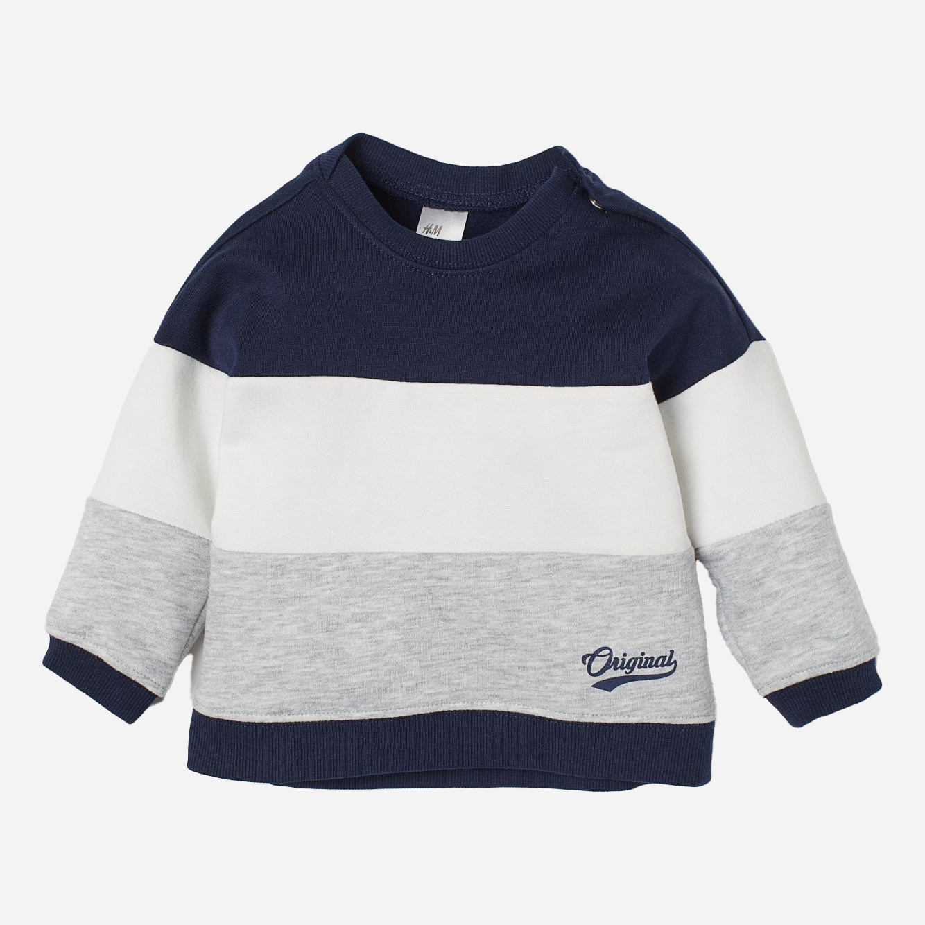 

Свитшот H&M 2404-6961759 92 см Серо-бело-синий