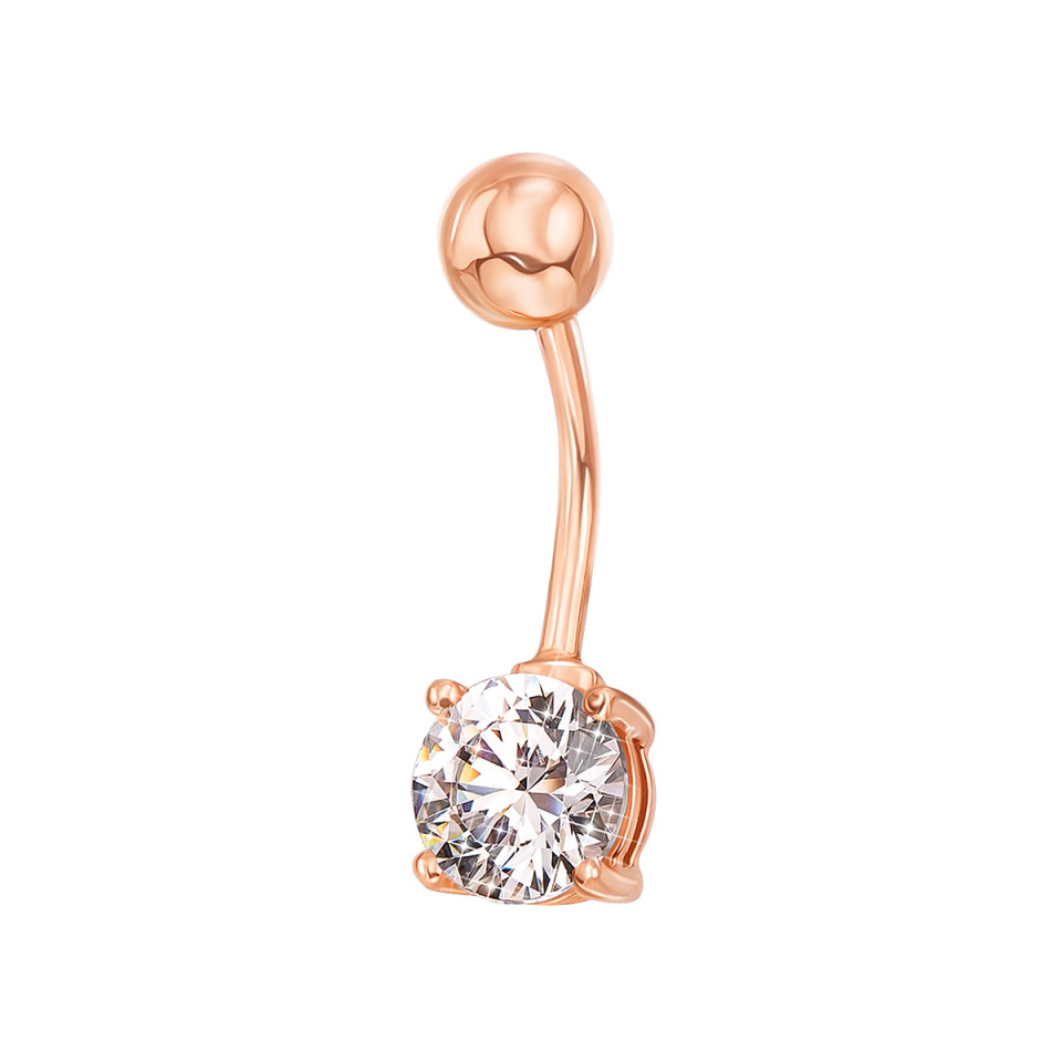 

Золотой пирсинг Кристи в красном цвете с кристаллом Swarovski