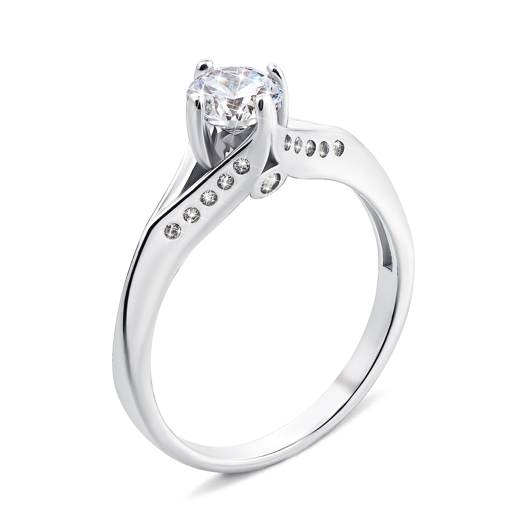 

Серебряное кольцо с фианитами 000136020 15.5 размера