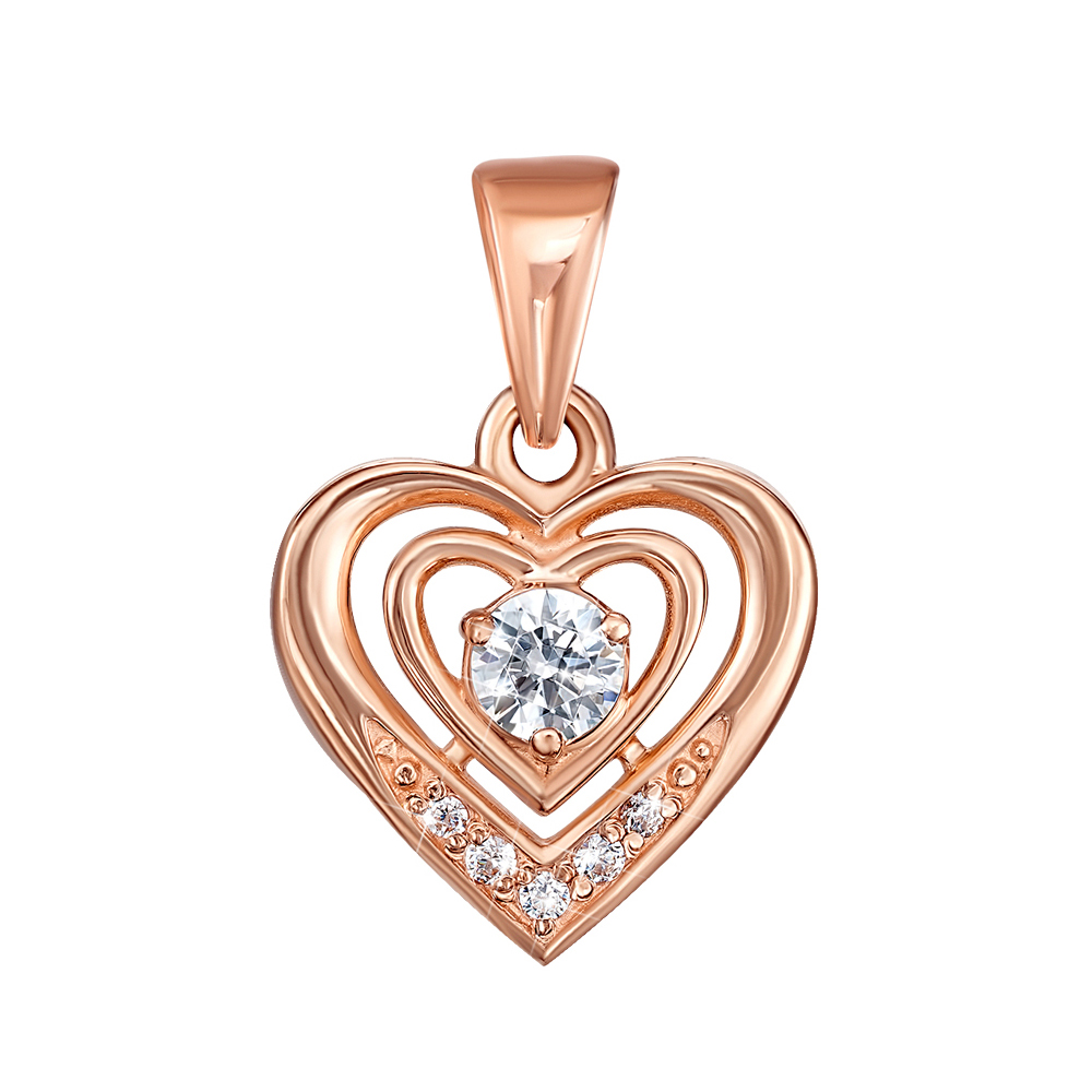 

Кулон из красного золота с цирконием Swarovski 000126381