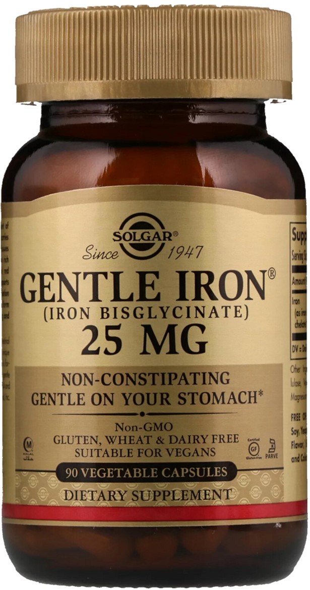 

Хелатное Железо Gentle Iron, 25 мг, 90 капсул (33984012493)