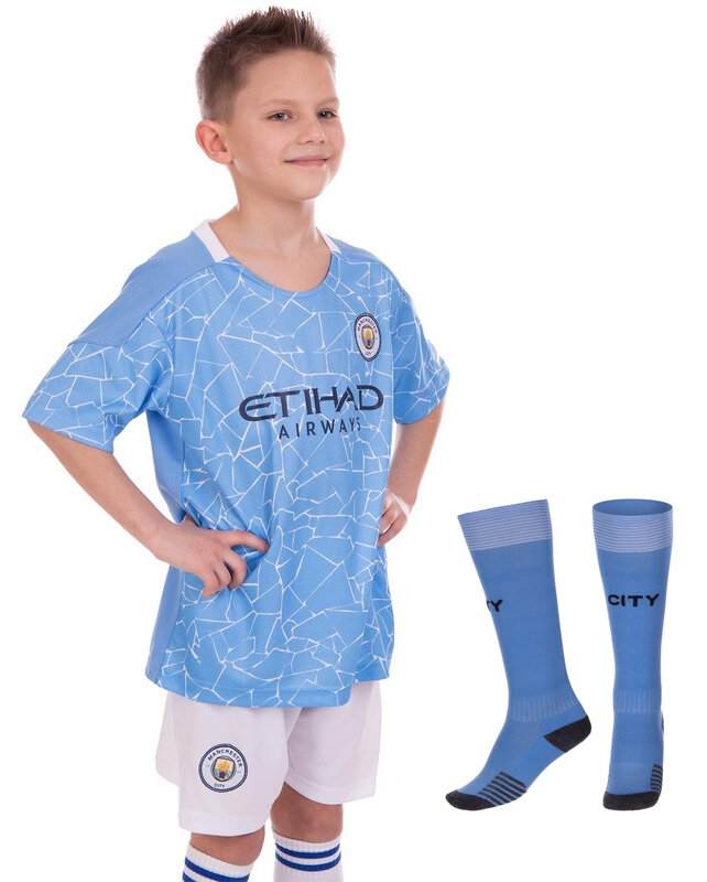 

Комплект футбольной формы детский MANCHESTER CITY домашняя 2021 CO-1392 Размер S (рост 120-125 см)