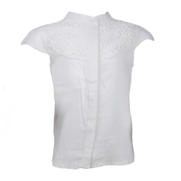

Блуза с воротником-стойкой 2 года (87 см) Z 30035-white белый цвет