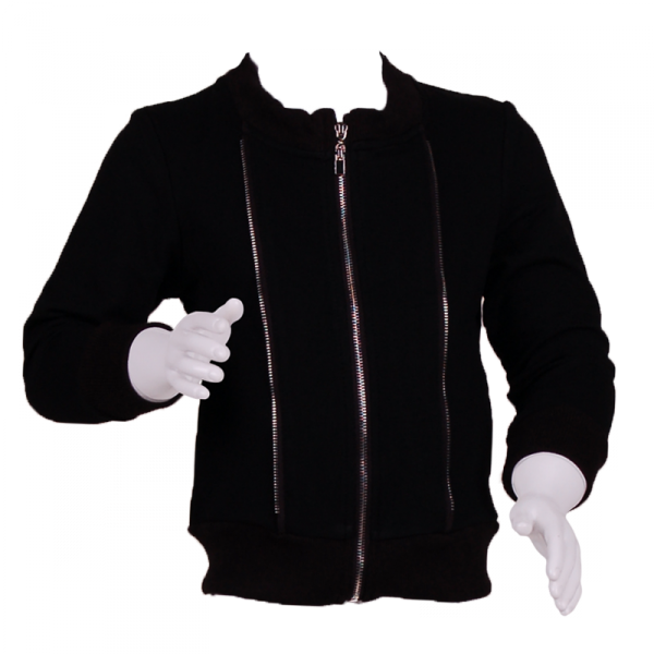 

Кофта с металлическими молниями 5 лет (110 см) Z 20032-black черный цвет