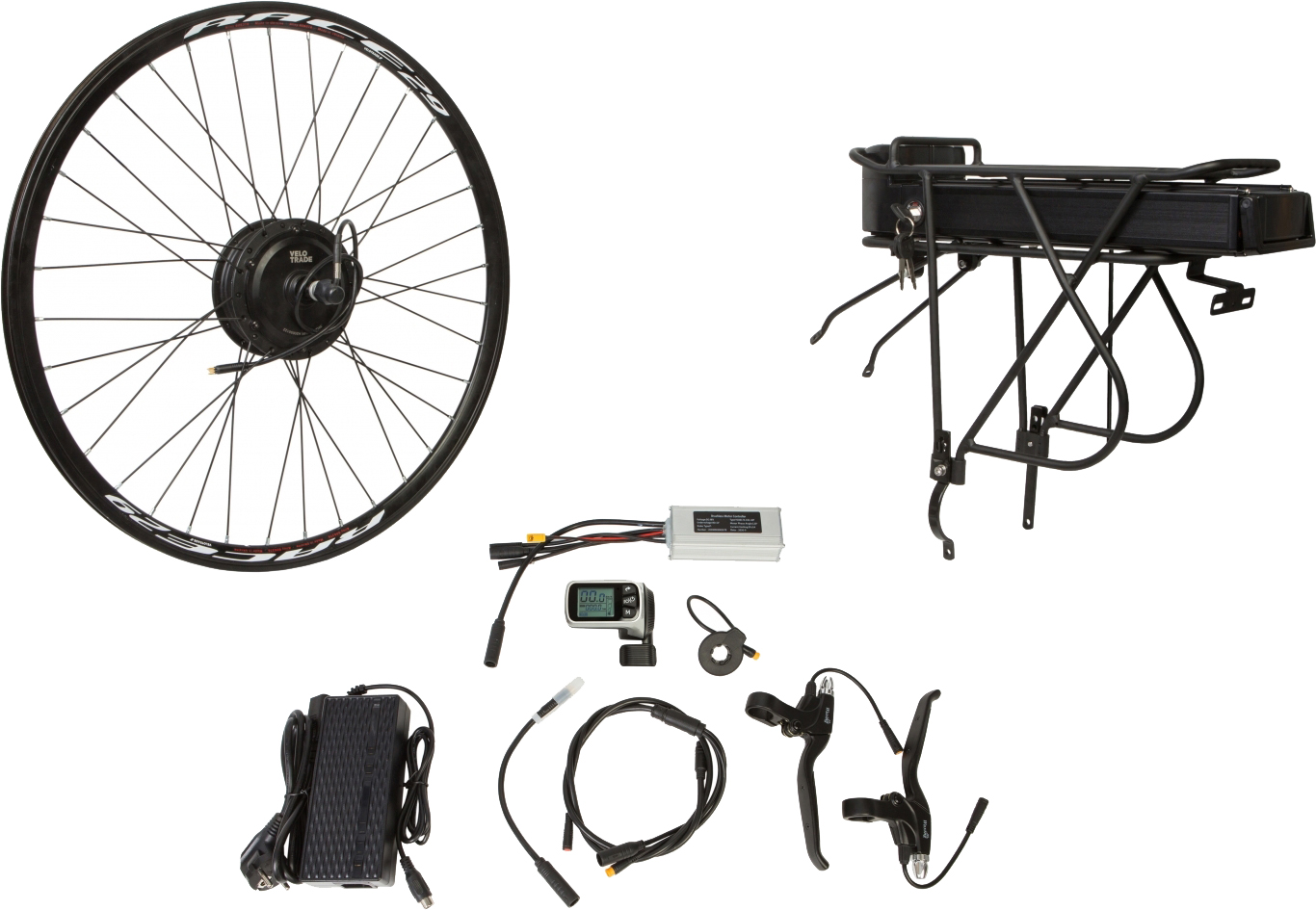 

Электрический велонабор на багажник Velotrade Мотор-колесо 27.5" задний редуктор 500 Вт 48 В 12.5 Ач 20 A (ELBK-070)