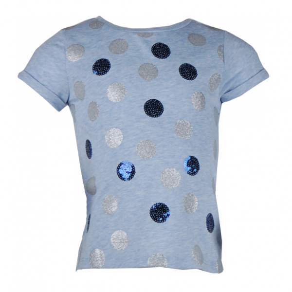

Футболка из голубого меланжа с пайетками 3 года (98 см) O 40125-light blue серый цвет