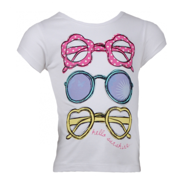

Футболка с очками для девочки 1 год (76 см) O 40093-white белый цвет