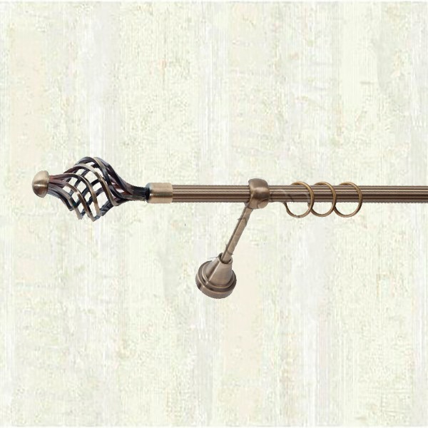 

Карниз металевий Orvit Арезо однорядний 19 мм 300см антик рифлена