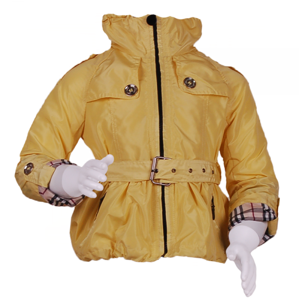 

Плащ для девочки с поясом на талии 3 года (98 см) O 10090-yellow желтый цвет