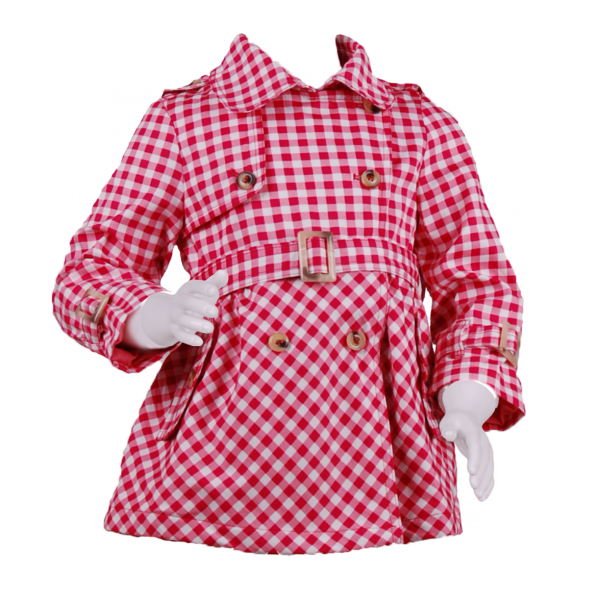 

Плащ с погонами в клетку 7 лет (122 см) O 10209-red square красный цвет