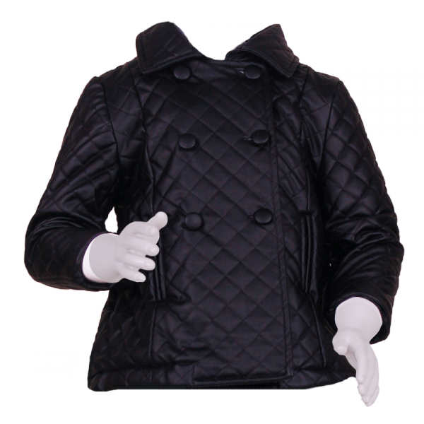 

Стёганное пальто трапециевидной формы 4 года (104 см) O 10145-black черный цвет