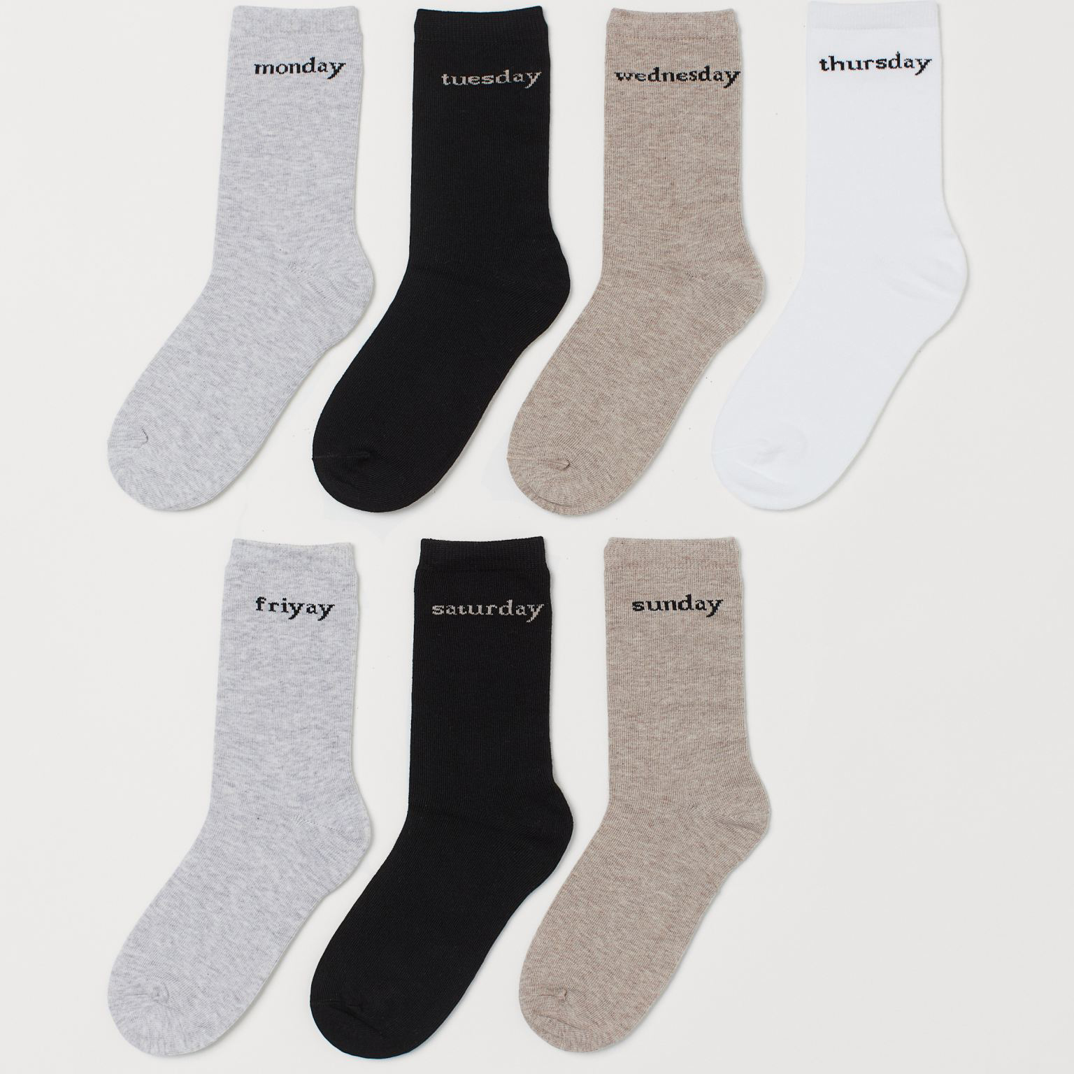 

Набор носков H&M 683001dm 36/38 7 пар Серо-бежево-белые