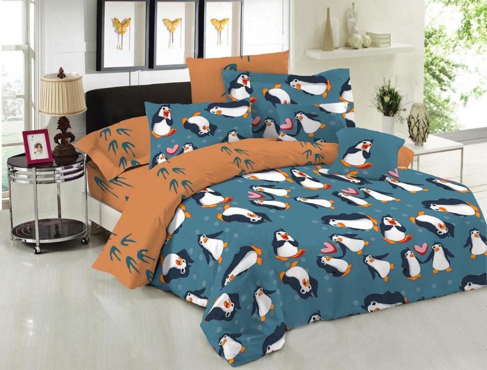 

Комплект постельного белья MirSon Бязь Premium 17-0493 Penguins Евро