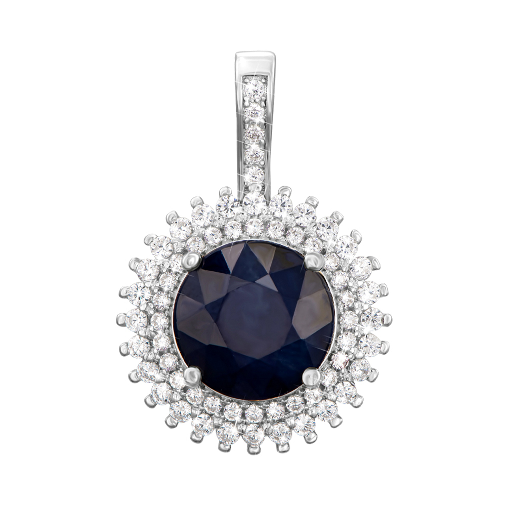 

Серебряная подвеска с сапфиром и цирконием 000136754