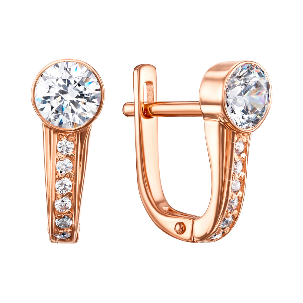

Серьги из красного золота с цирконием Swarovski 000122797