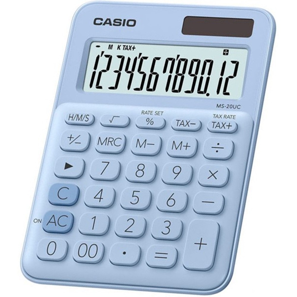 

Калькулятор настольный Casio 12 разрядный 105х149.5х22.8 мм Голубой (MS-20UC-LB-S-ES)
