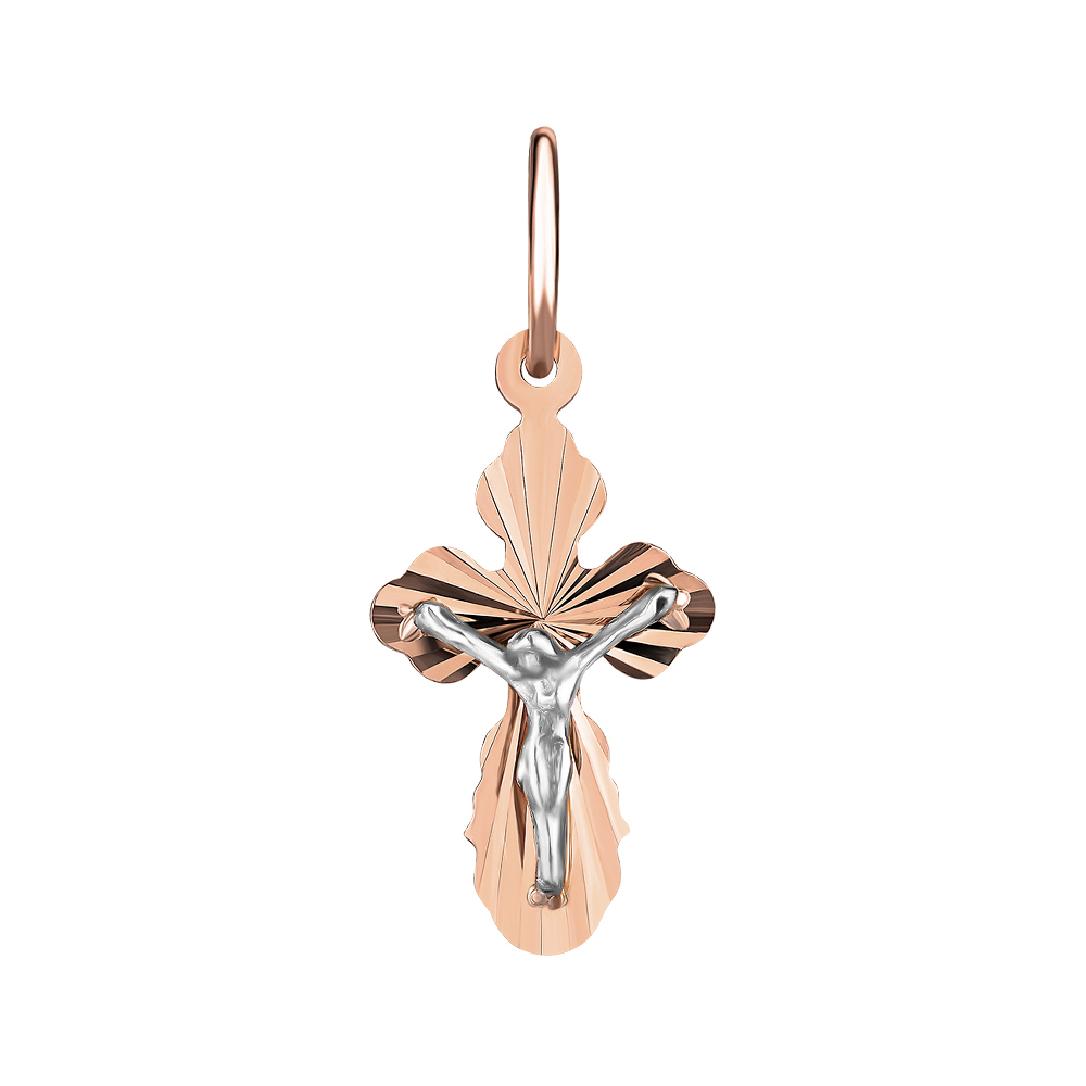 

Золотой крестик в комбинированном цвете 000141666