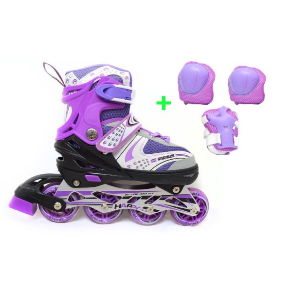 

Ролики Maraton Happy Violet New (34-37, ) фиолетовый, Роликовые коньки раздвижные, Размер: М + защита