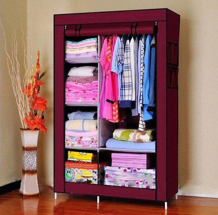 

Шкаф тканевый Storage складной КМ 105 bordo 106х45х170 см Бордовый