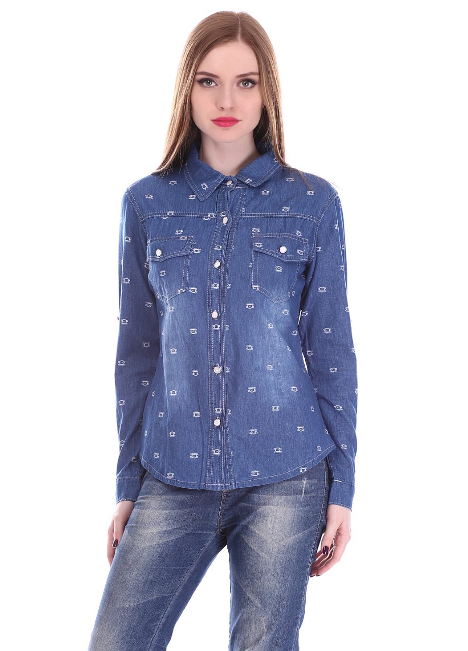 

Рубашка женская LadiesFashion 1661 с пуговицами (Синий, Рубашка женская LadiesFashion 1661 с пуговицами (Синий M)
