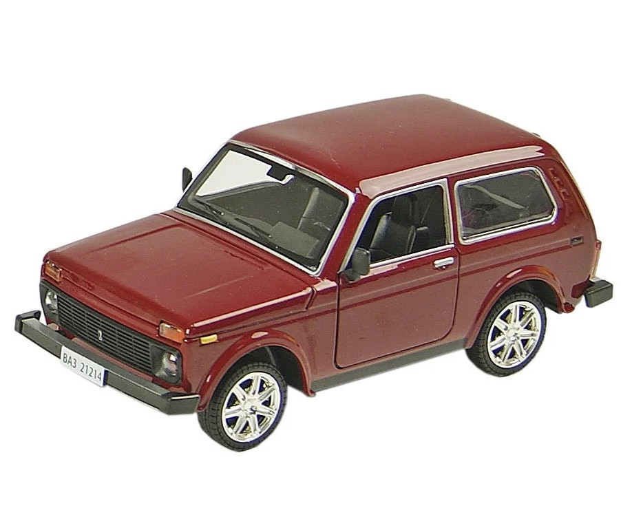 

Игрушечная металлическая машинка 21214 АВТОПРОМ Нива бордовая
