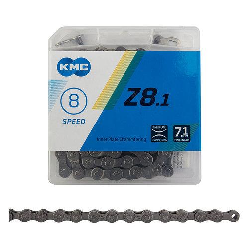 

Цепь велосипедная KMC Z8.1 gray, с замком (7-8 скоростей)